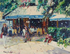"Cafe in Blue and White" Lisandro Lopez Baylon