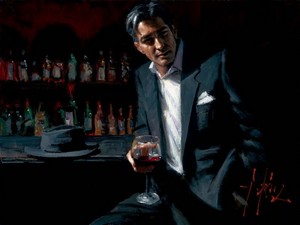 Fabian Perez "Black Suit Red Wine" 