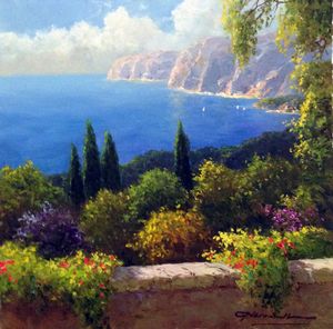 "Terrace Views" Oil on Canvas