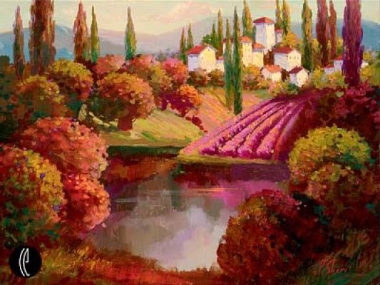 "Hidden Pond" Artist Irene Sheri Artist Enhanced Giclee