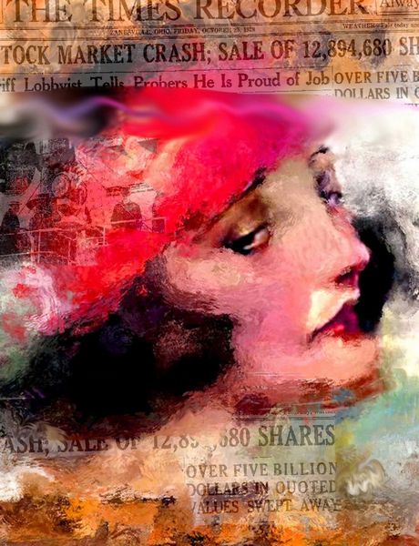 "Pola Negri" Leah Devora Oil Painting, mixed media