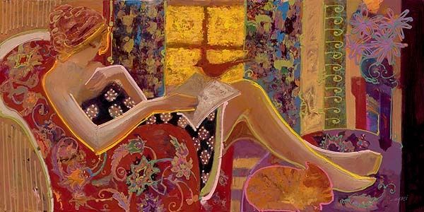 "Warm Afternoon" Artist Mahmoud Sabzi, Hand Embellished Giclee