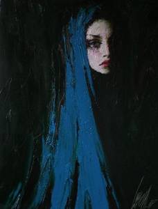 Taras Loboda "Lady in Blue" Oil on Canvas, 42" x 29"