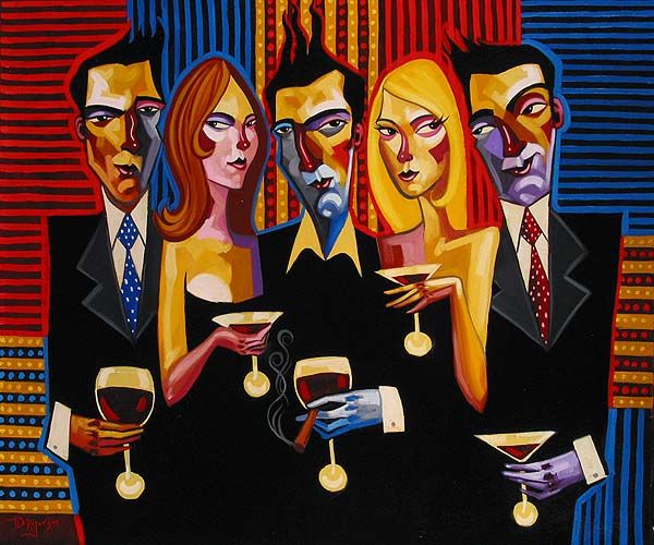 "Bright Lights Sin City" Artist Tim Rogerson, Original Oil