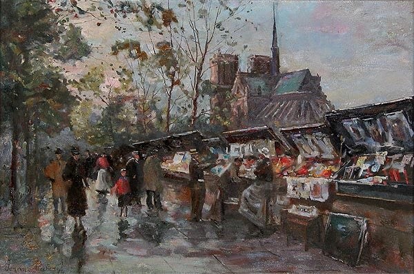 "Flee Market" Artist Jerome Valery Original Oil