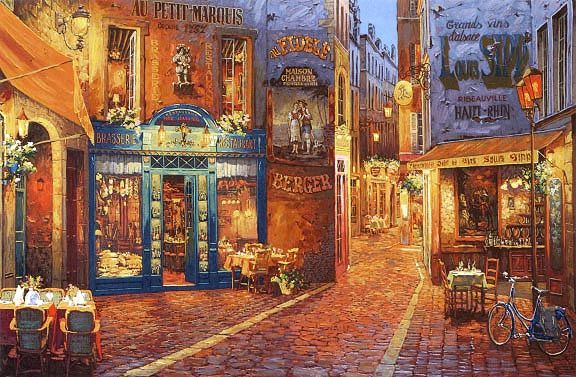 "Au Petit Marquis" Artist Viktor Shvaiko H-E Giclee