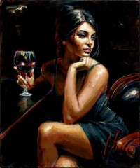 Fabian Perez "Saba With Red Wine" 