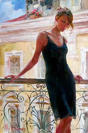 "Afternoon on the Balcony" M&I Garmash Giclee