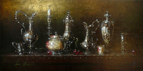 Artist Luis Daniel "Silver on Mantel"  