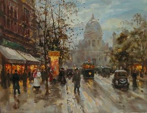 "First Tram In Paris" Artist Valery Gromov