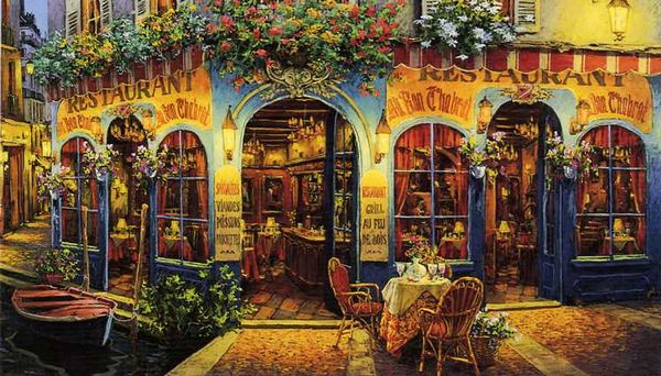 "Au Bon Chabrot" Artist Viktor Shvaiko H-E Giclee